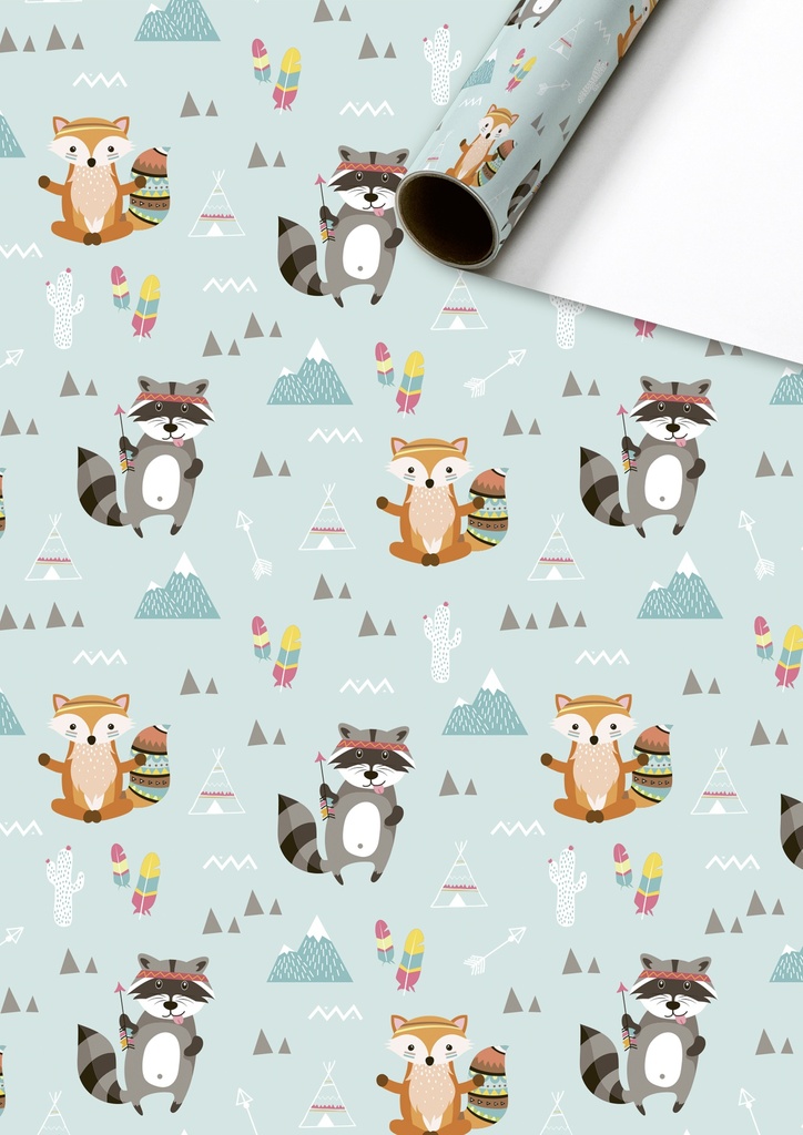 Stewo | Geschenkpapier Rol Matz Blauw 70x200cm