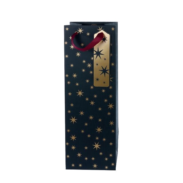 Stewo | Geschenkzakje Champagner Sternchen 13x37x13cm