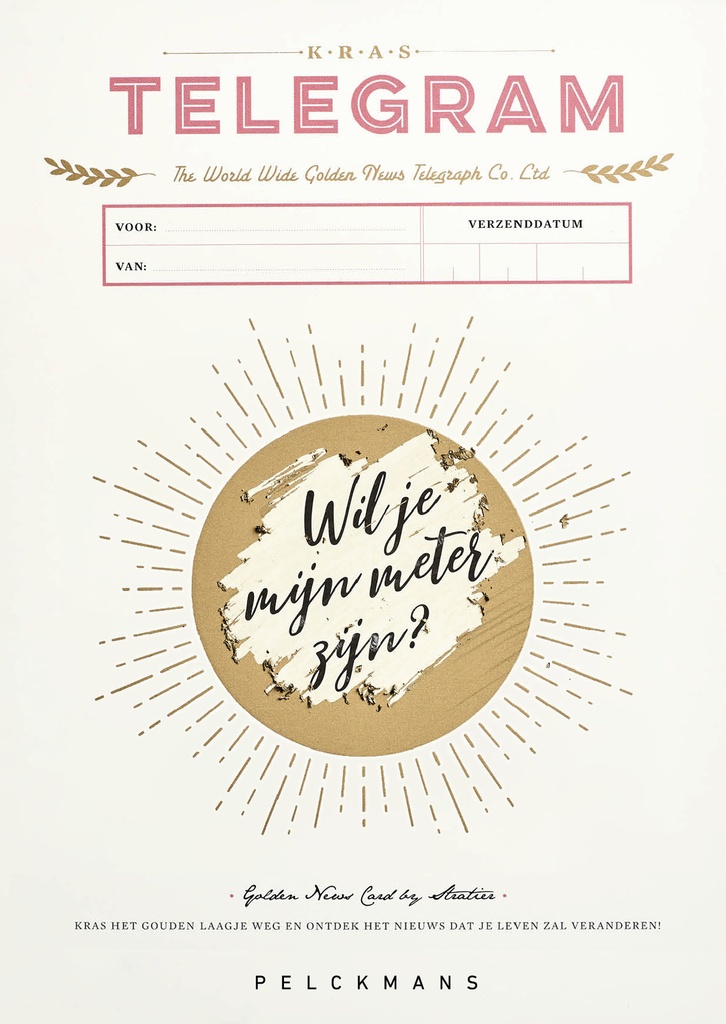 Pelckmans | Kaart Krastelegram Wil Jij Mijn Meter Zijn!