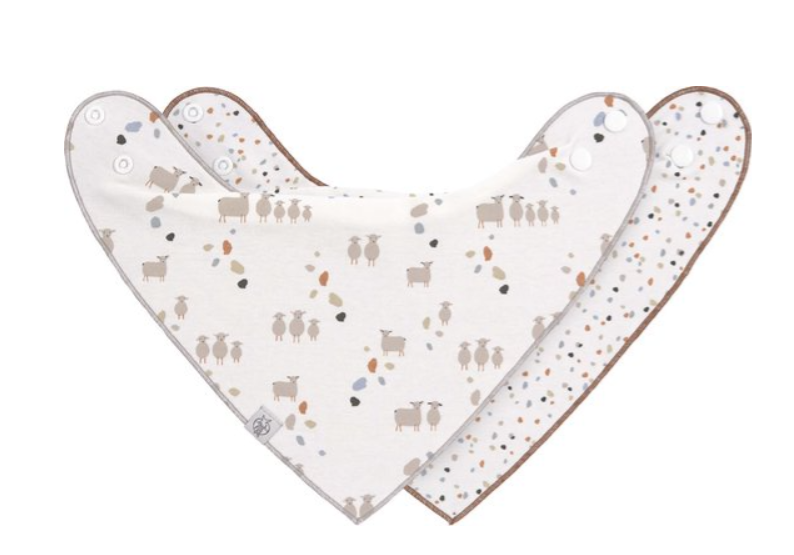 Laessig | Spuugdoekje Tiny Farmer Sheep Cowl-Neck 2-pack