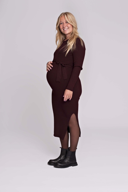 Love2wait | Dress Knit Belt Long Sleeves Burgundy 