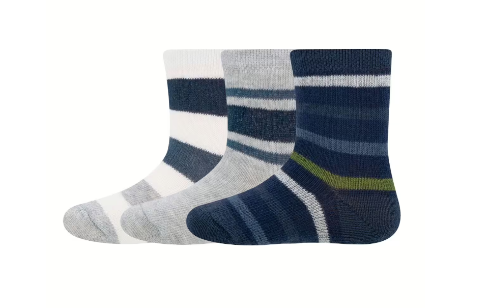 Ewers | Sokken Ringel Wit/Blauw/Grijs 3-pack