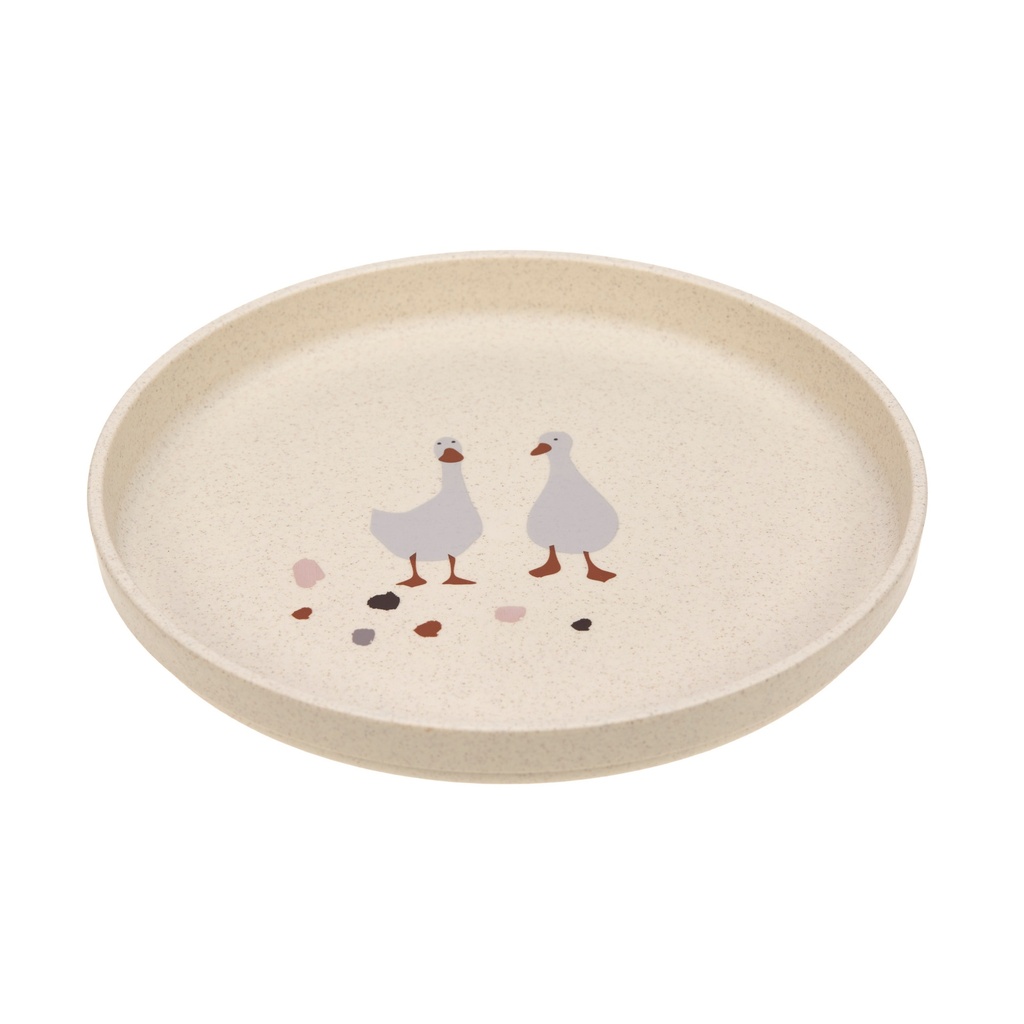 PLAT BORD, Tiny Farmer Sheep/Goose nat nature, Plate, rond, ecru, uni/print ganzen, PP/Cellulose, 1 stuk(s), bord