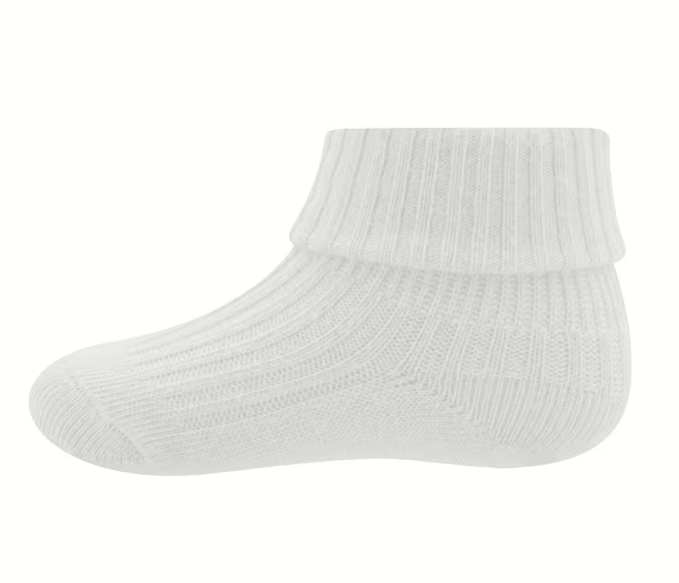 Ewers | Kousen Rib Met Omslag Wit