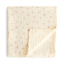 Mushie | Tetra Doek Bows Ecru/Roze 120x120cm