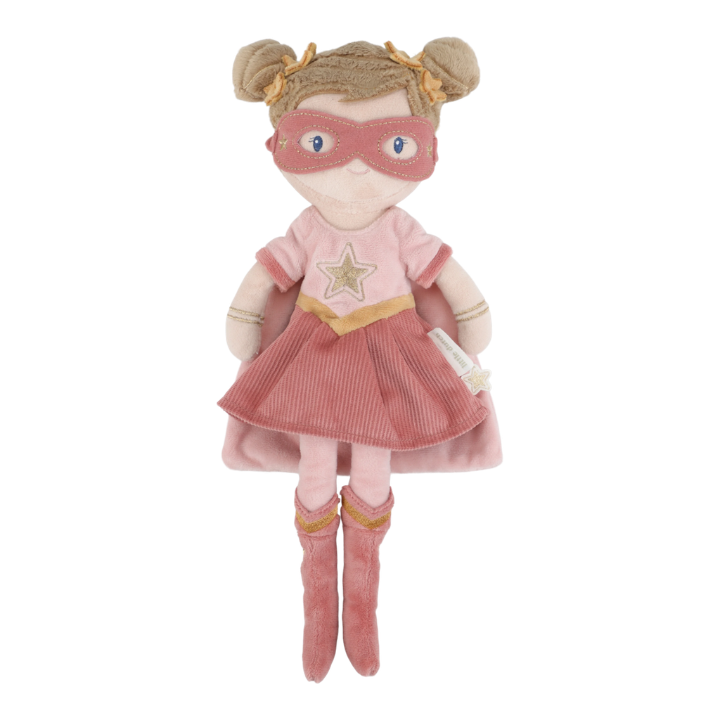 Little Dutch | Pluche Knuffel Superhero Rosa Knuffelpop 35cm +12m
