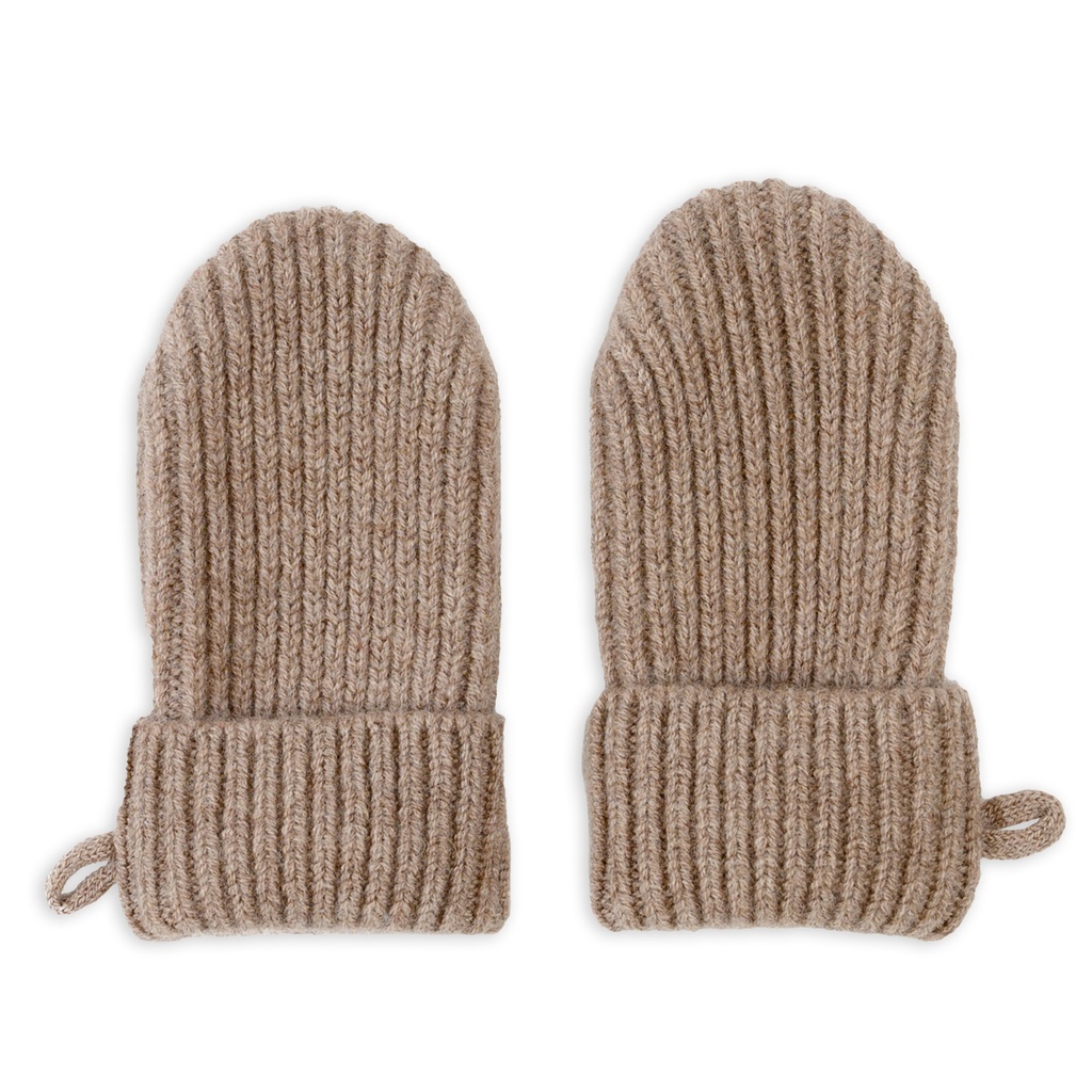 WANTEN, Folklore, Mittens, buffalo, 50-80, 0-12 m, boys/girls, bruin, uni, zonder vingers, Merino wol