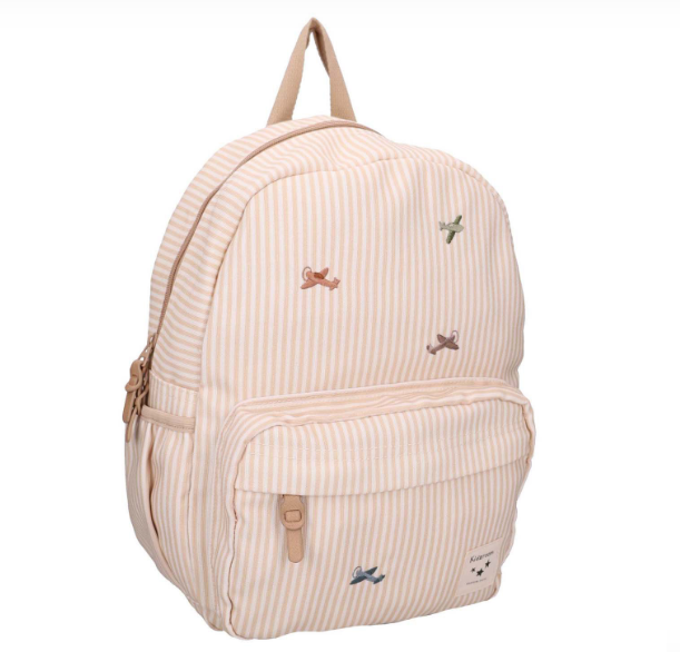 Kidzroom | Rugzak Nostalgia Vliegtuigen Beige 36x27x12cm 