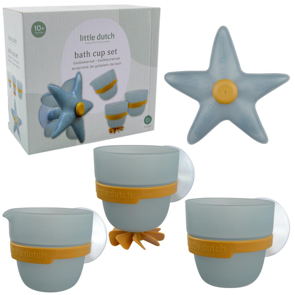 Little Dutch | Badspeelgoed Zeester Bekers Badwand