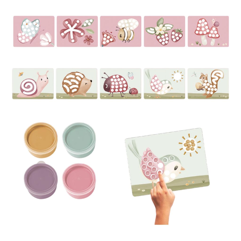 Little Dutch | Verf Fairy Garden Vingerverf 10 Kaarten/4 Kleuren