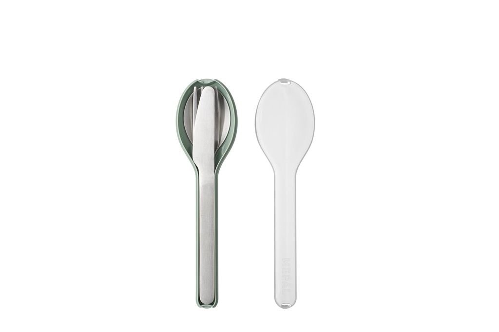Mepal | Bestek Ellipse Set in Houder Lepel/Vork/Mes Nordic Sage 3-delig
