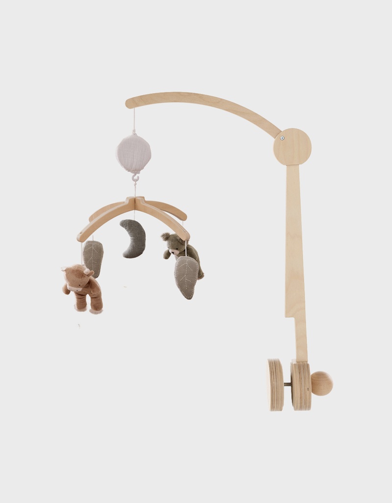 Noukies | Muziekmobiel Fluffy & Orso Houten Arm Fluffy, Orso & Lilly
