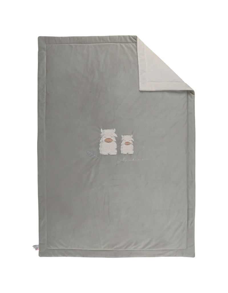 Noukies | Deken Fluffy, Orso & Lilly Kaki Groen/Ecru 100x140cm