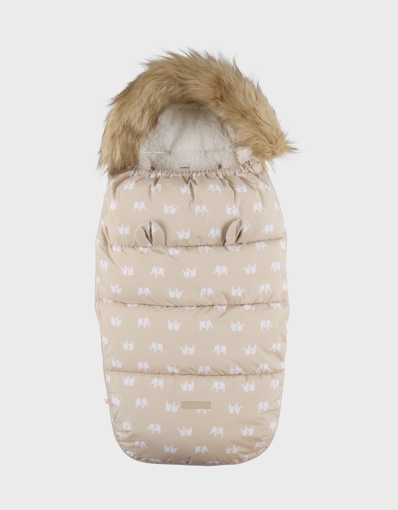Noukies | Voetenzak All Over Olifant Beige 