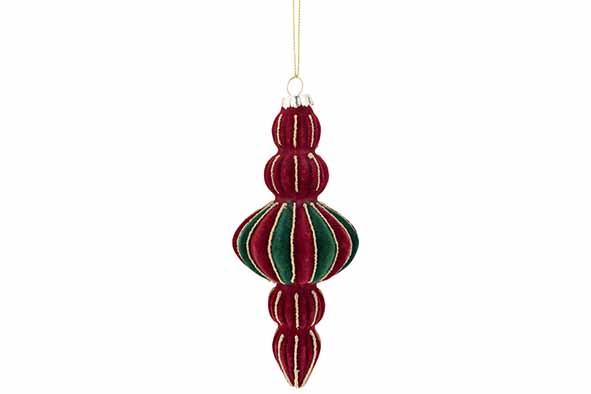 Cosy & Trendy | Hangfiguur Tol Velvet Bordeaux/Groen H16cm