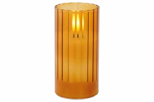 Cosy & Trendy | Kaars Ribble Led Camel Glas H10cm