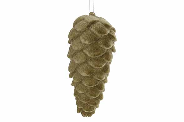 Cosy & Trendy | Hangfiguur Dennenappel Flocked Groen H13cm