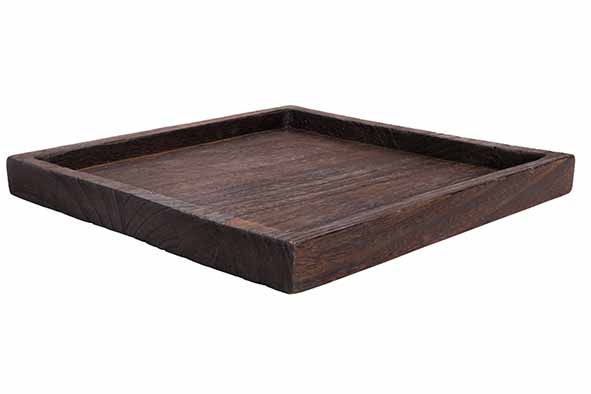 Cosy & Trendy | SCHAAL ZWART 30X30XH3CM VIERKANT HOUT
