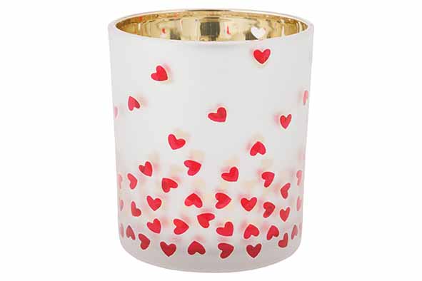Cosy & Trendy | Theelichthouder Red Hearts H12,5cm
