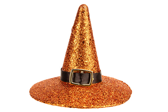 Cosy & Trendy | HALLOWEENHOED GLITTER ORANJE 10X10XH9CM
