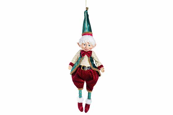 Cosy & Trendy | FIGUUR ELF HANGING BORDEAUX GROEN 25X10X