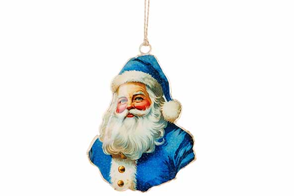 Cosy & Trendy | HANGER VINTAGE SANTA BLAUW 8X1XH11CM IJZ