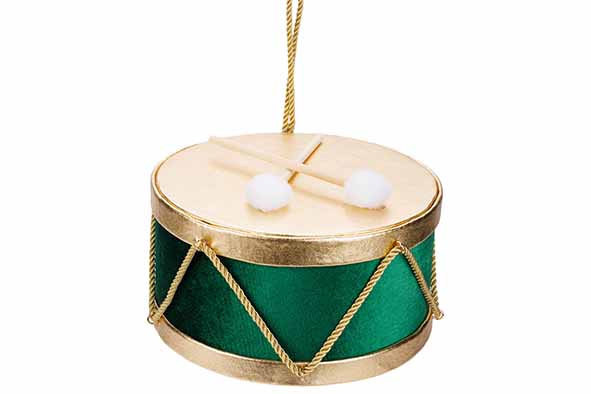 Cosy & Trendy | HANGER DRUM GOLD GROEN 20X20XH13CM FOAM