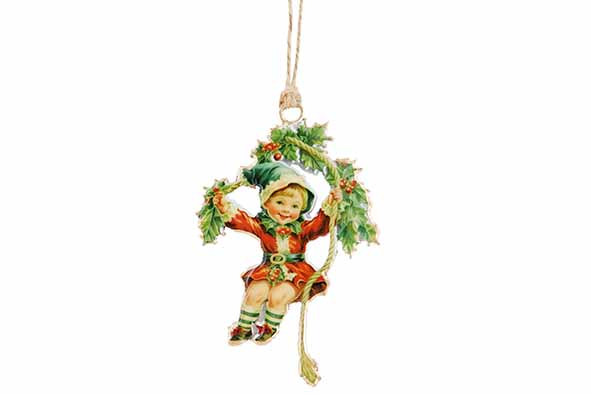 Cosy & Trendy | HANGER VINTAGE BOY ROOD GROEN 7X1XH11CM