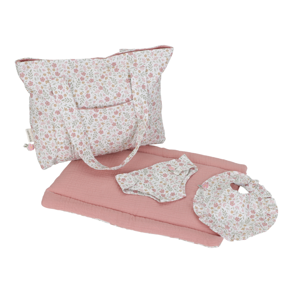 Little Dutch | Poppen Verzorgingstas Soft Flowers Roze