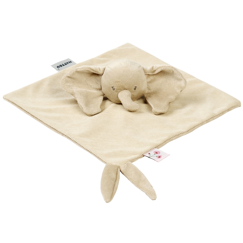 Nattou | Knuffeldoek Fanfan Olifant Corduroy Zand 27x27cm