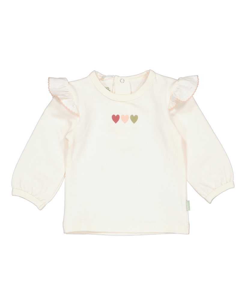 Bess | T-shirt Girls Hearts Longsleeve Off White