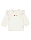 Bess | T-shirt Girls Hearts Longsleeve Off White