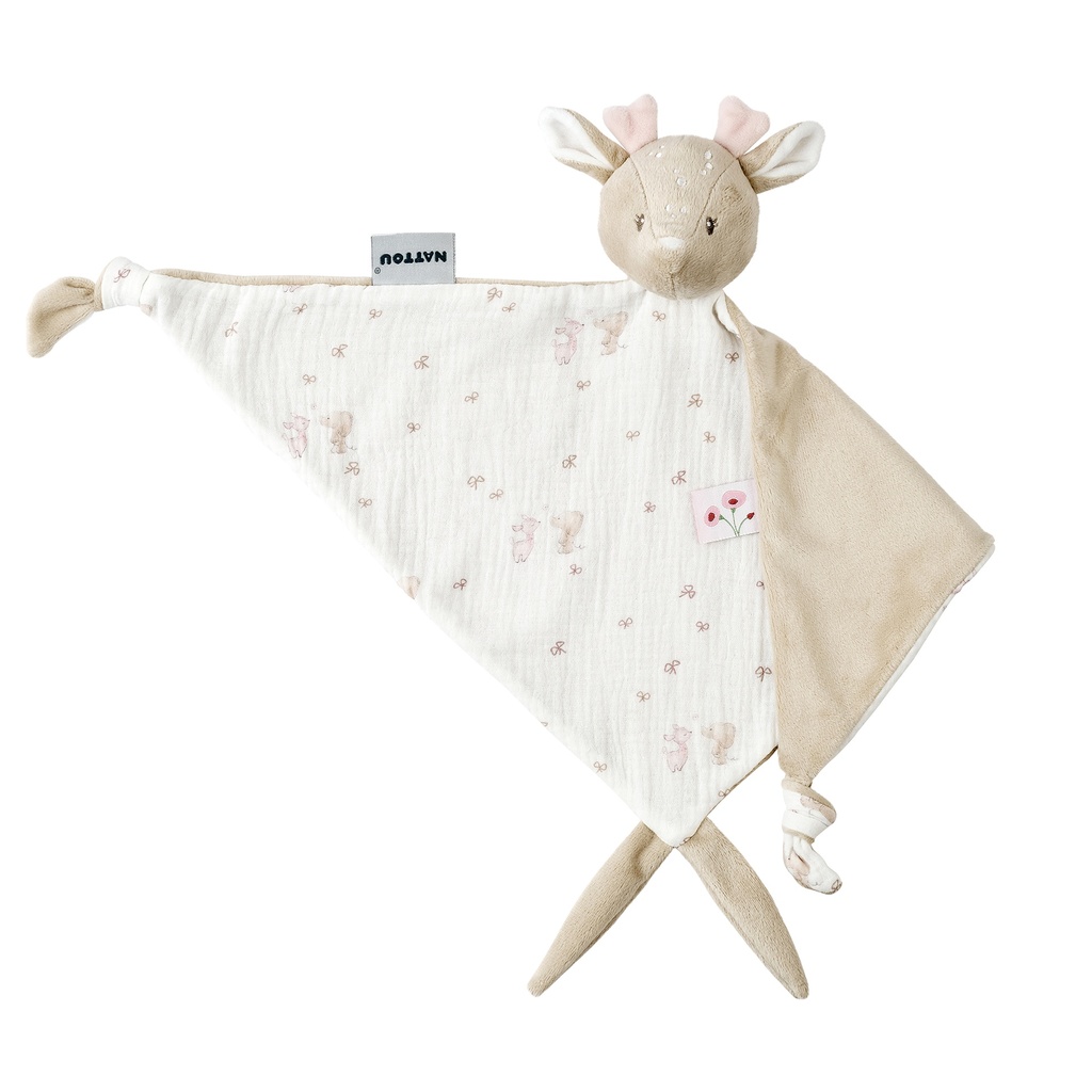 Nattou | Knuffeldoek Fanfan Hinde met Print 40x65cm