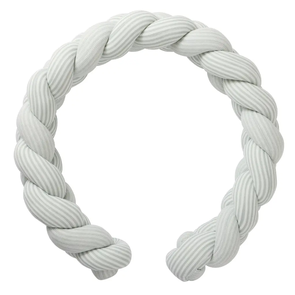 BB&Co | Parkbumper Vlecht Zachte Strepen Groen/Grijs