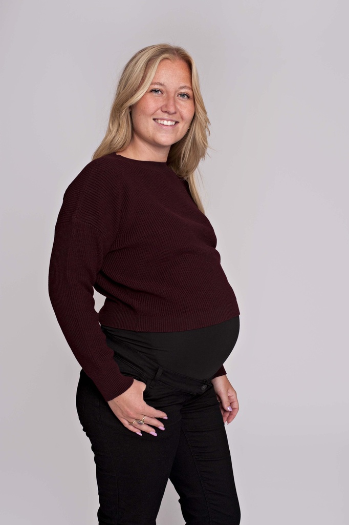 Love2wait | Pull Knit Cropped Burgundy Onesize