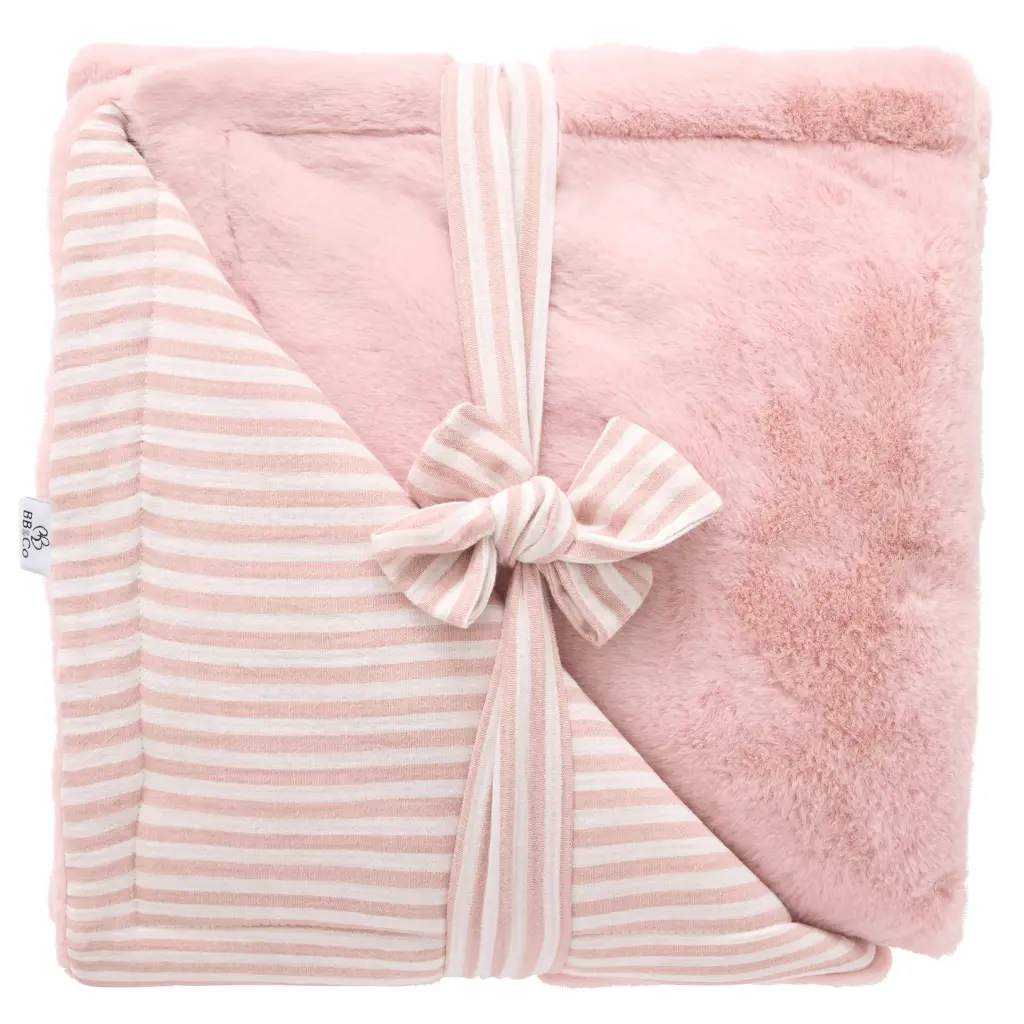 BB&Co | Deken Zachte Strepen Oudroze 70x100cm