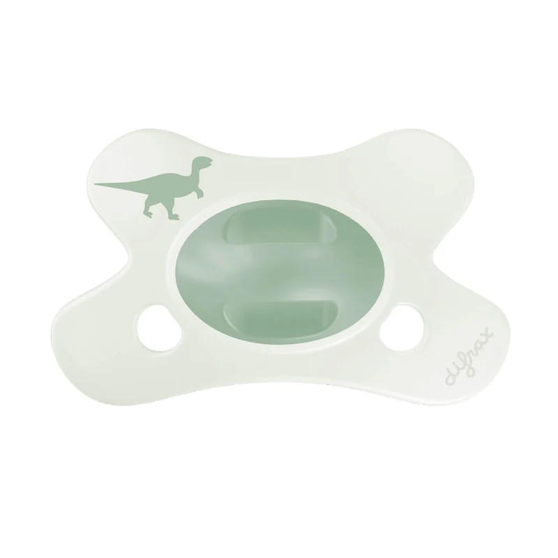 Difrax | Fopspeen Natural Little Venture Little Green Dino 0-6M