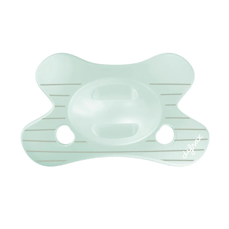 Difrax | Fopspeen Natural Little Venture Stripy Mint 0-6m