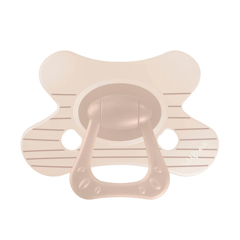 Difrax | Fopspeen Natural Little Venture Stripy Brown +6m
