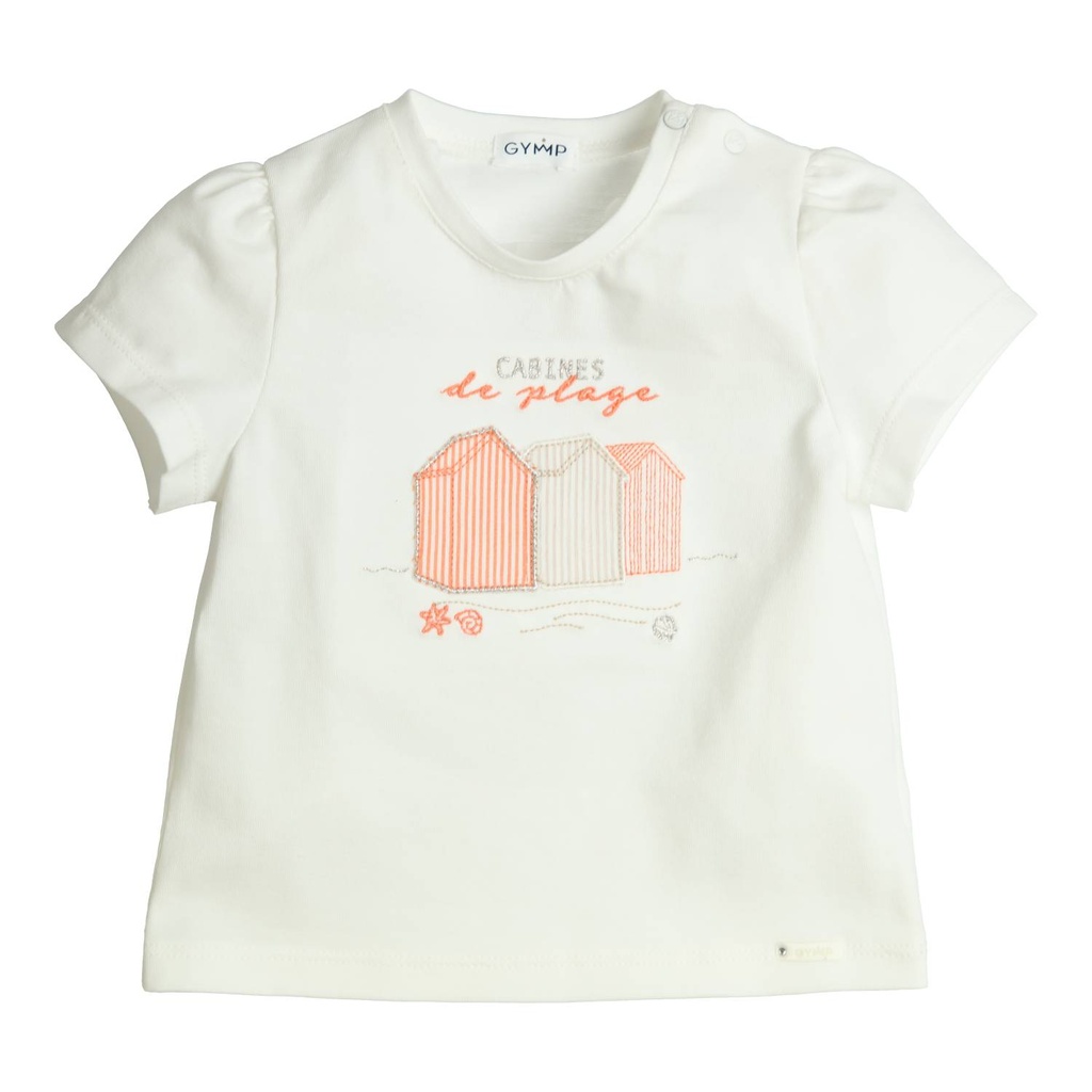 Gymp | T-shirt Girls Aerobic Off White/Orange