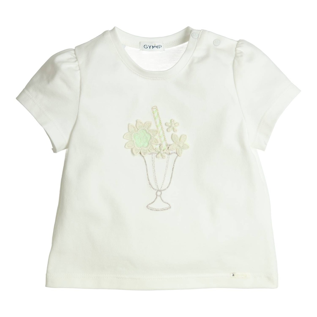 Gymp | T-shirt Girls Aerobic Off White/Green
