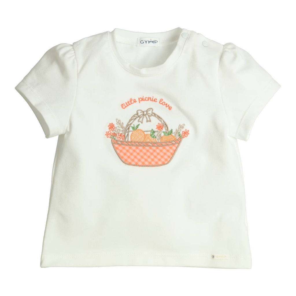 Gymp | T-shirt Girls Aerobic Off White/Orange