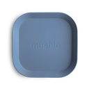 Mushie | Plat Bord Square Twilight Blue PP Blauw 2-pack