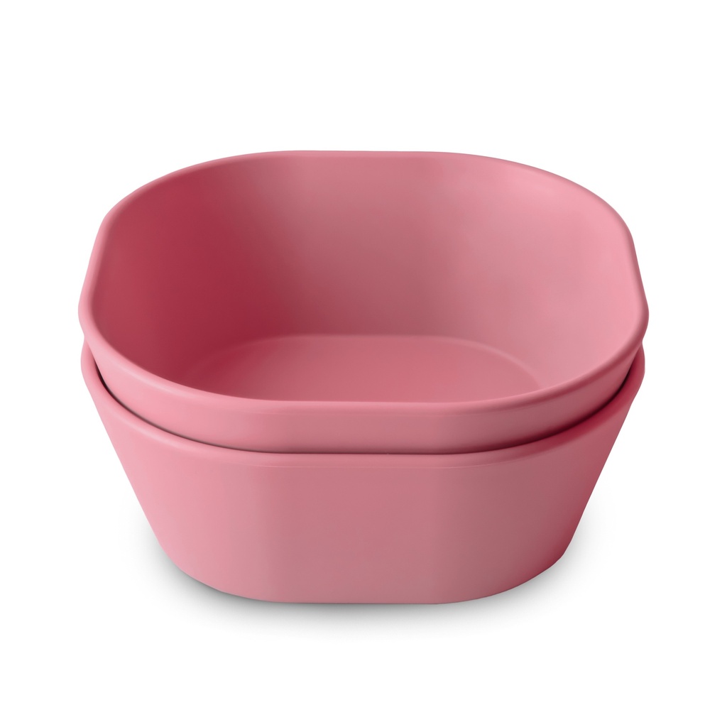 Mushie | Kom Square Dusty Rose PP Roze 2-pack