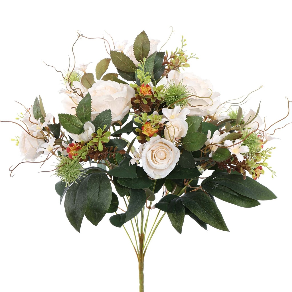 Jasaco |  ROSE MIXED BUSH 53CM CREAM