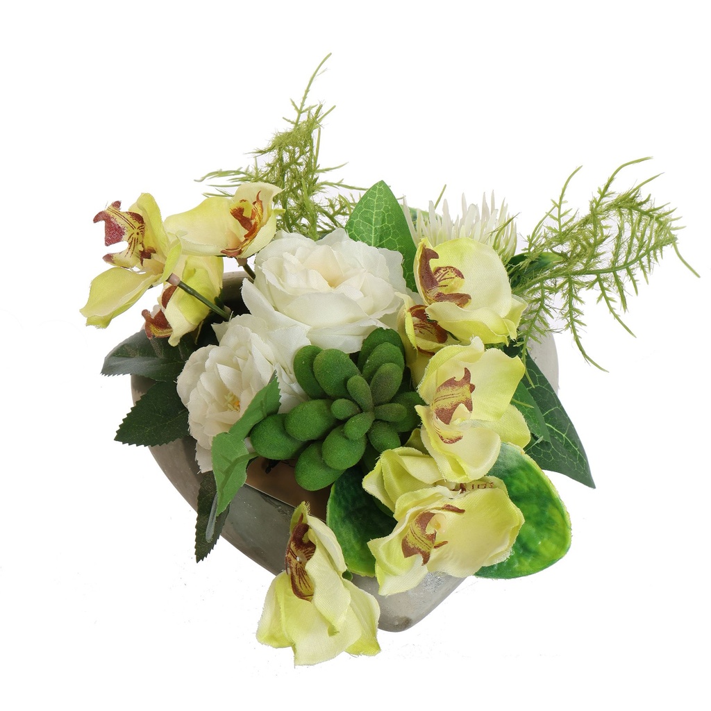 Jasaco | Grafstuk Rose Orchid Arr in Heart Green 17x13cm