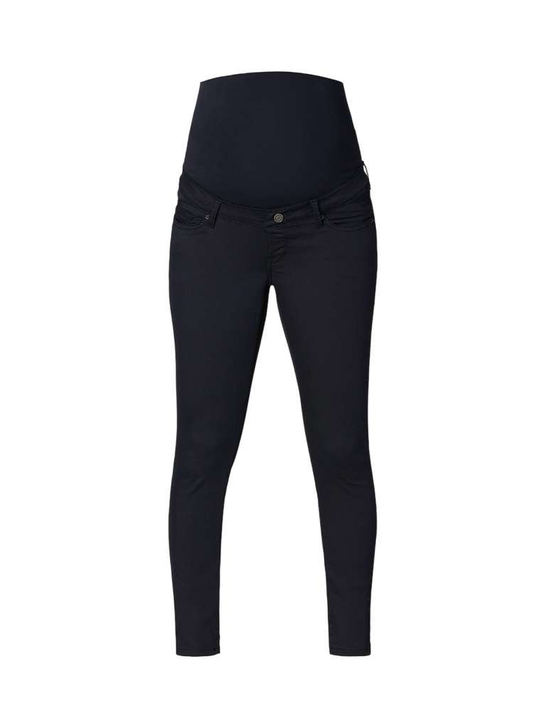 BROEK, Romy, night sky, M:31, maternity, blauw, uni, jeans, jeans, met buikband, boord recht, verstelb taille, siersl.