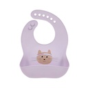 Laessig | Slabbetje Tiny Team Cat Silicone Paars