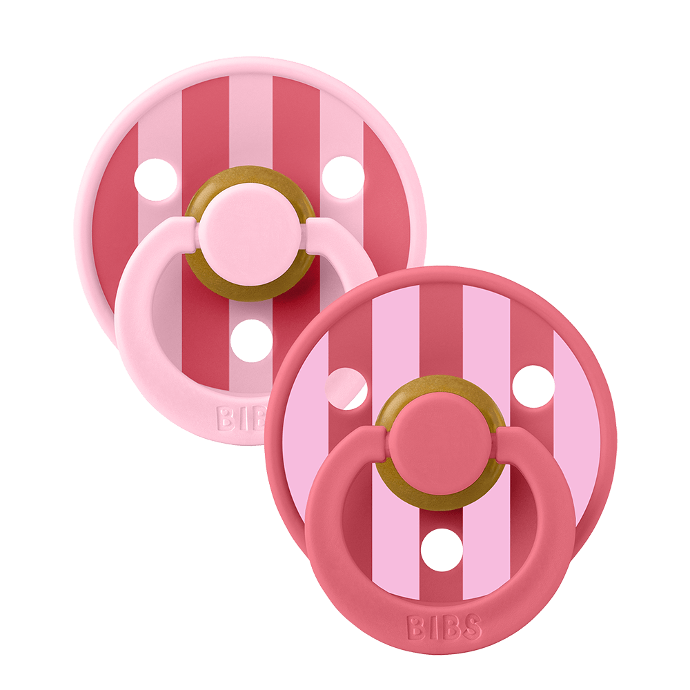 Bibs | Fopspeen T1 Studio Colour Block Baby Pink Coral Mix 0-6m 2-pack