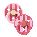 Bibs | Fopspeen T1 Studio Colour Block Baby Pink Coral Mix 0-6m 2-pack